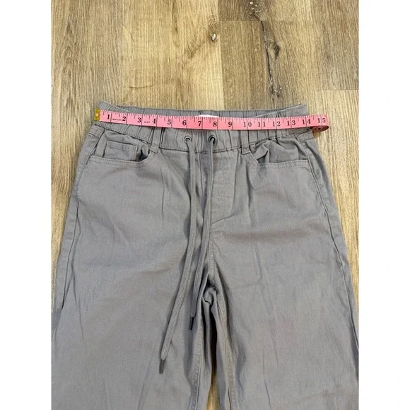 Sincerely Jules Womens Grey Wide Leg Drawstring Pants Raw Hem Size S J22937C93 - Picture 4 of 10